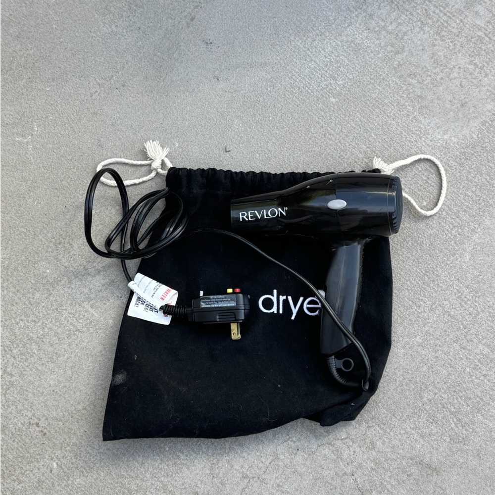 Revlon Black Hair Dryer with Drawstring Bag